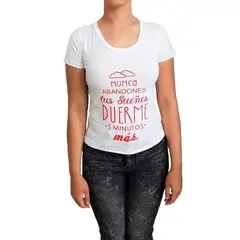 GENERICO - Polo mujer manga corta- Nathalie Love It - Blanco