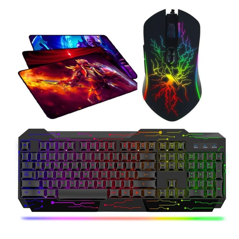 Kit Gamer 3 En 1 Cyb : Teclado Elektron + Mouse Xblade + Pad