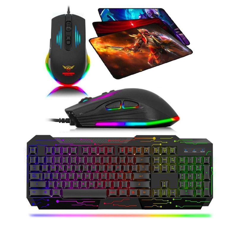 Kit Gamer 3 En 1 : Teclado Elektron + Mouse Renegade + Pad