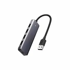 UGREEN - Adaptador CM219 con 4 puertos USB-A 3.0 y cable USB-A 3.0 Negro