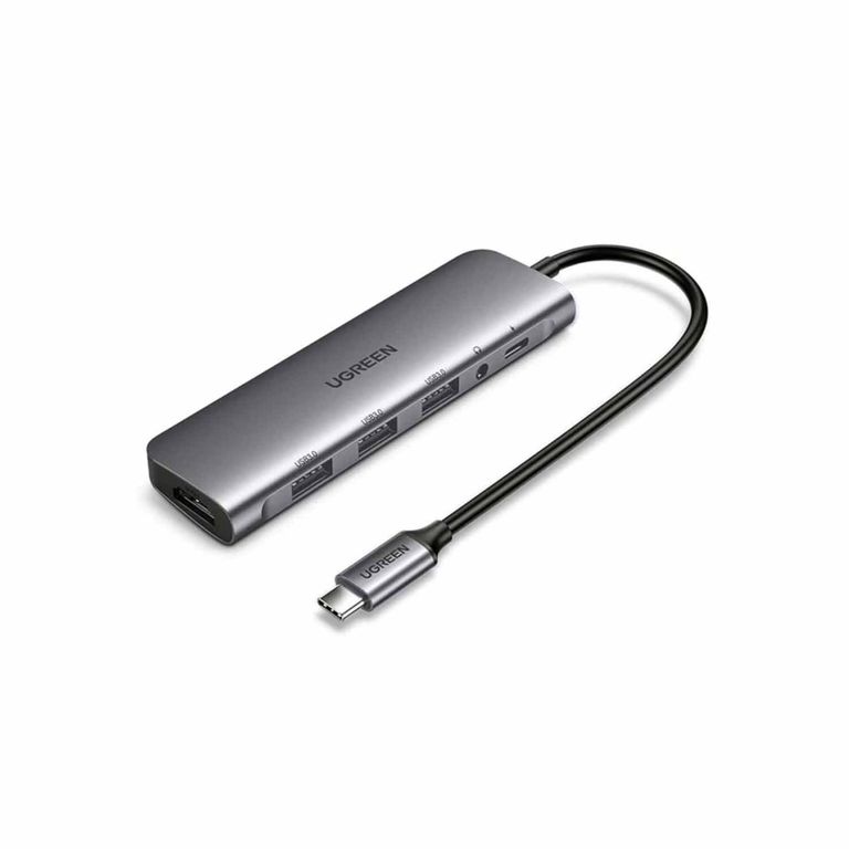 Adaptador Usb-C 6 in 1 Usb 3.0 Hdmi 4k 3.5mm Pd 100w 80132 Grey