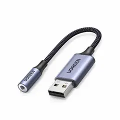 UGREEN - Adaptador USB 2.0 a Audio 3.5mm 30757 Dark Gray