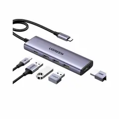 UGREEN - Adaptador CM511 15596 5 En 1 Usb-C Usb 3.0 Hdmi 4K