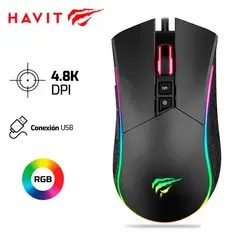 HAVIT - Mouse MS1001S 4,800 DPI RGB NEGRO