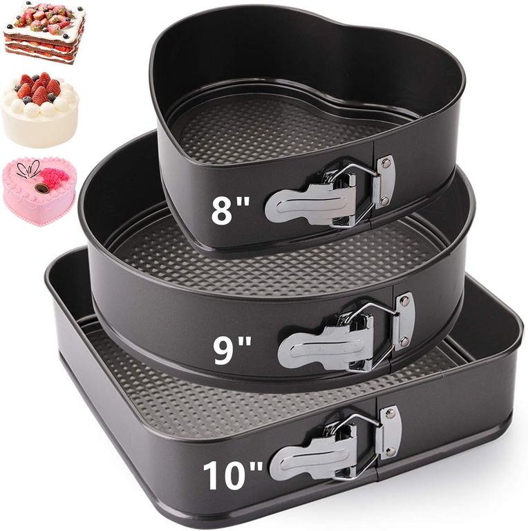 Kit 3 Moldes para Pasteles Kekes Desmontable Antiadherentes