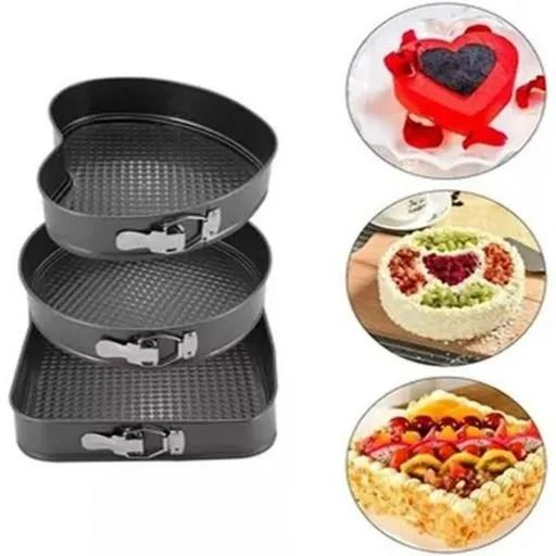 Kit 3 Moldes para Pasteles Kekes Desmontable Antiadherente Reposteria