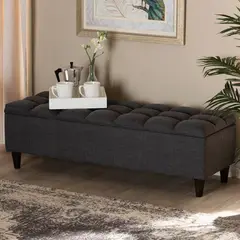 GENERICO - Banqueta Baúl Beatrix Gris Oscuro Decoban Hogar