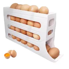 GENERICO - Porta huevos dispensador de huevos 4 niveles plastico