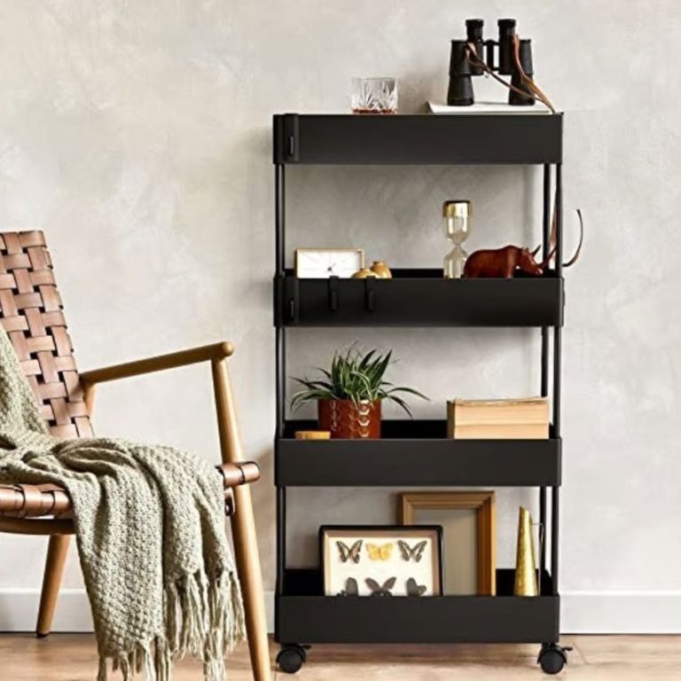 Estante Rack Baño Multiusos de 4 Niveles - Negro
