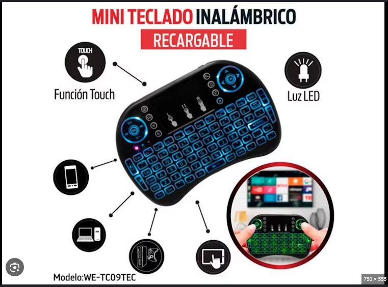 Mini Teclado Inalambrico Iluminado Para Smart Tv PC Android Tv XBOX