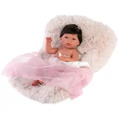 LLORENS - Muñeca Nica Tipo Reborn Cojin Rosa 42 cm