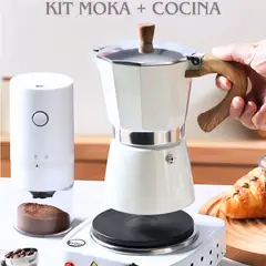 GENERICO - CAFETERA DE ALUMINIO BLANCO + COCINA