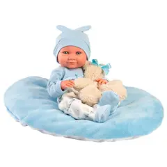 LLORENS - Muñeco Nico Recien Nacido Cojin Celeste