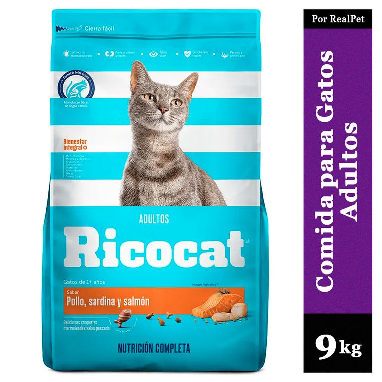 Comida para Gato Adulto Pollo Sardina y Salmón 9 kg