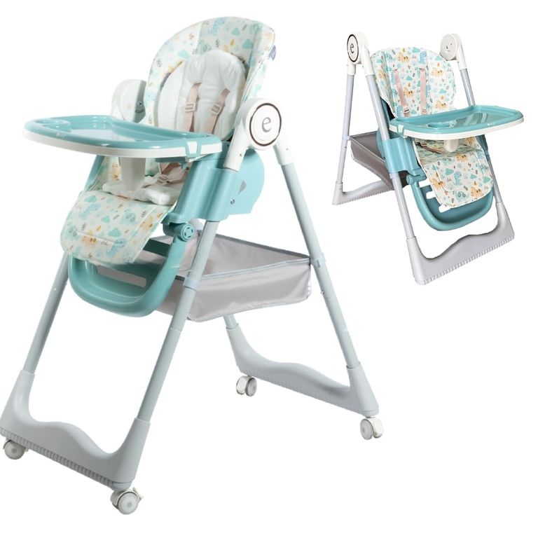 Silla de Comer para Bebe Plegable Niveles de Altura Green