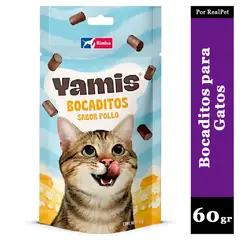 GENERICO - Snacks Yamis para Gato Bocaditos Sabor Pollo 60 gr