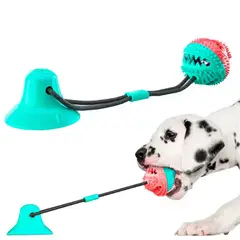 VARIOS - Pelota Mordedora con base para Perros Dispensado VerdeFuxia