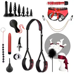 GENERICO - Set Bondage 20 en 1 Restricciones BDSM - Rojo