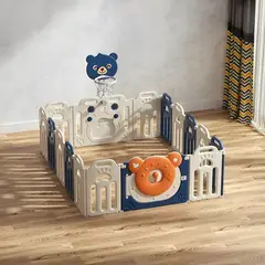 GENERICO - CORRAL CORRALITO INFANTIL PLEGABLE OSITO AZUL 160 x 200 CM