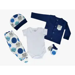 GENERICO - Ajuar para bebe Pajaritos Azul