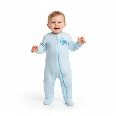 GENERICO - Enterizo Bebé Crece Jackar Celeste de Algodón Pima