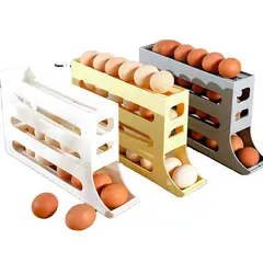 GENERICO - Porta huevos dispensador de huevos 4 niveles plastico - Amarillo