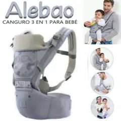 GENERICO - Canguro Para Bebé Ergonómico Ballena 3 en 1 PLOMO