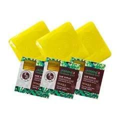 BIOAQUA - Jabón Natural De Jazmin Desintoxicante 100Gr 3 Unidades