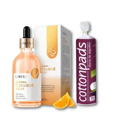 BIOAQUA - Serum Vitamina C + Discos de Algodón Desmaquillante 70 und