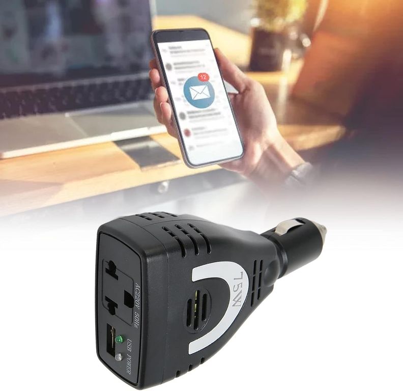 Inversor de Corriente para Auto de 12v A 220v Usb 75W Transformador