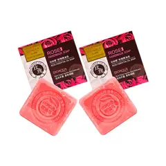 BIOAQUA - Jabón Natural De Rosas Desintoxicante 100Gr 2 Unidades