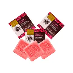 BIOAQUA - Jabón Natural De Rosas Desintoxicante 100Gr 3 Unidades