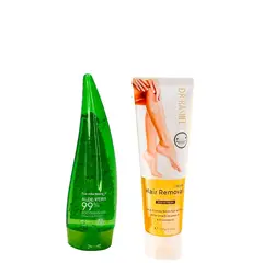 WOKALI - 1 Aloe Vera 99% Gel Calmante 260ml + 1 Crema Depiladora Dr Rashel 100G