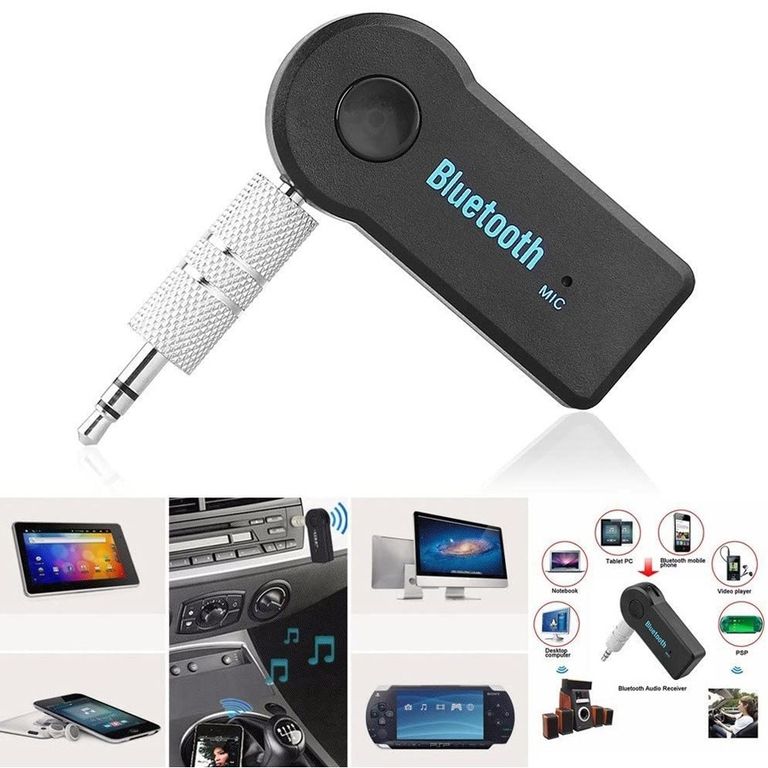 Adaptador Car Bluetooth 3.0 Auxiliar Receptor de Sonido Audio 3.5 Mic