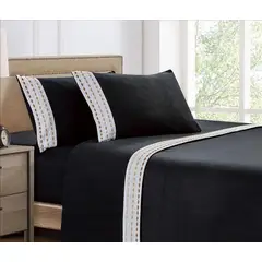 CASATEX - Juego de Sábanas Polar Bordada Ultra Suave 2 Plazas