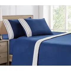 CASATEX - Juego de Sábanas Polar Bordada Ultra Suave 2 Plazas