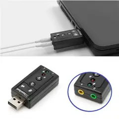 OEM - Tarjeta De Sonido 7.1 USB Audio 3D Externo Adaptador 3.5 Jack