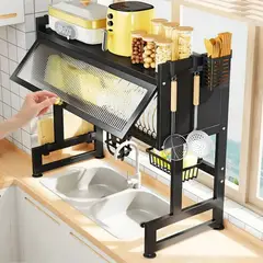 OEM - Escurridor de platos 2 nivel con tapa 85 cm