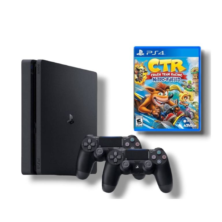 Consola PS4 Slim 1TB Negro Crash Team Racing+2 mandos Reacondicionada