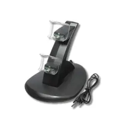 GENERICO - Cargador de mando LED Dual USB PS4 GENÉRICO.