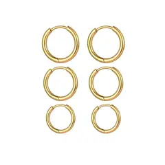 AFRODITA - 1 Par de Aretes de Argolla de Plata 925 Modelo Huggies