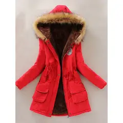 GENERICO - Parka Army Coreana Dama Color Rojo