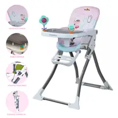 CARESTINO - Silla de Comer para Bebé «RIO» Pink