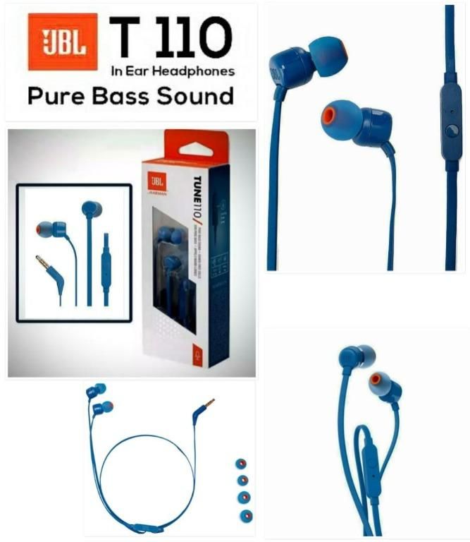 Audífonos T110 Azul In-Ear Con Micrófono