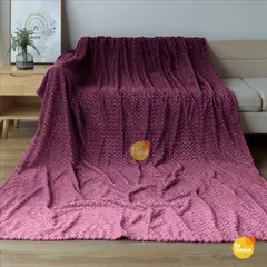CASATEX - Manta Antialérgica Jacquard Alto Relieve Espiga QUEEN Lila