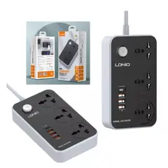 LDNIO - Supresor De Picos Extensión 3 Tomas Universales 3 USB-A y 1USB-C