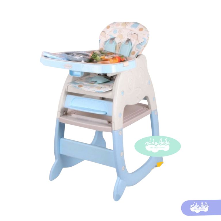 Silla De Comer de bebé modelo Gato Celeste Dino