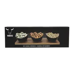 WAYU - Set de 3 bowls aperitivo mas base