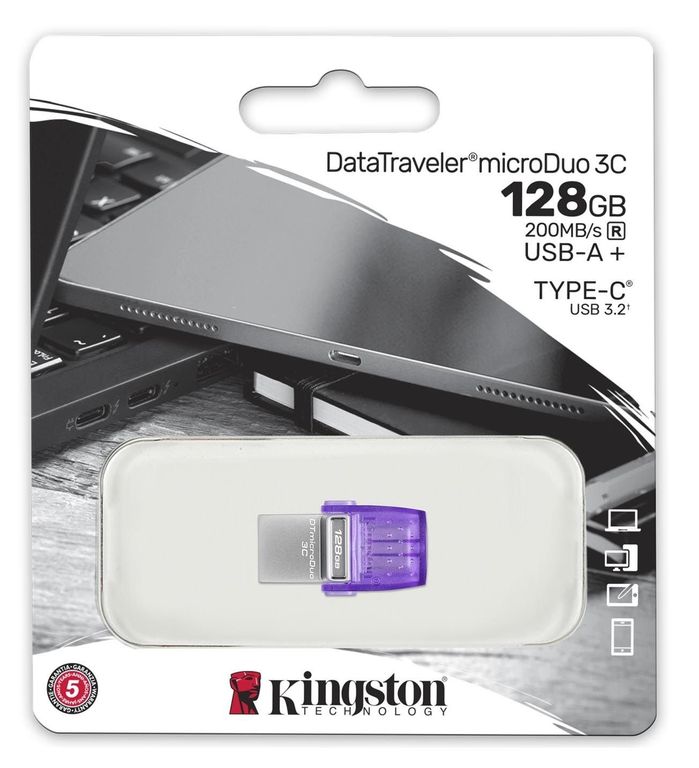 Memoria Dual USB + USB tipo C MicroDuo 3c 128 GB