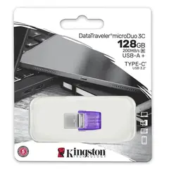 KINGSTON - Memoria Dual USB + USB tipo C MicroDuo 3c 128 GB